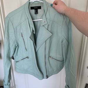 Mint Faux Learher Jacket
